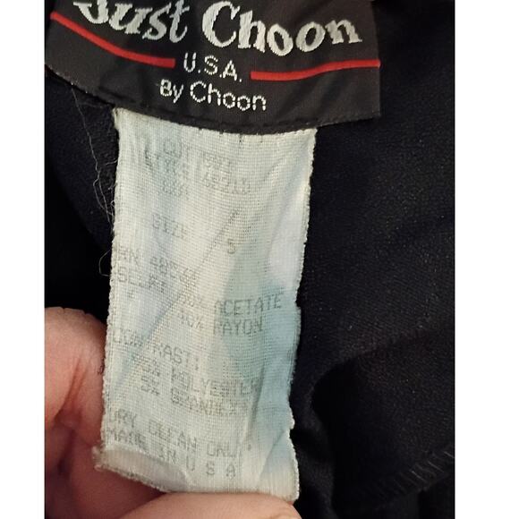 Vintage Just Choon Velvet Empire Waist Maxi Dress Black Ribbon Detail XS 90s - Picture 4 of 7